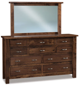 Amish Heidi 10 Drawer Dresser with Mirror