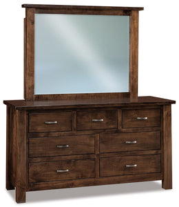 Amish Heidi 7 Drawer Dresser with Mirror
