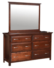 Amish Dutch Shaker 6-Drawer Dresser with Mirror
