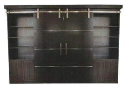 Amish Contemporary Barn Door Bookcase Bed