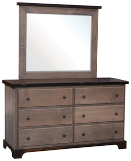 Amish Birmingham Dresser with Mirror with Reclaimed Barnwood