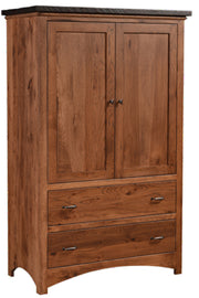 Amish Lewiston Armoire with Reclaimed Barnwood Top
