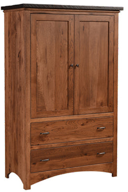 Amish Lewiston Armoire with Reclaimed Barnwood Top