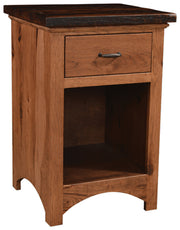 Amish Lewiston 1-Drawer Nightstand with Reclaimed Barnwood Top