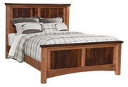 Amish Lewiston Panel Bed with Reclaimed Barnwood Tops and Panels