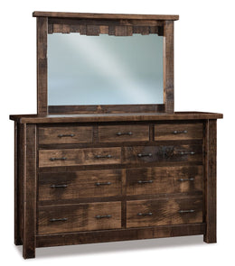 Amish Vandella 9 Drawer Dresser with Mirror