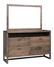 Amish Maci Four Drawer Dresser with Mirror