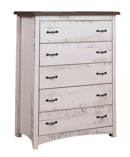 Amish Sandusky 5 Drawer Chest in Rough Sawn Brown Maple