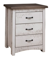 Amish Sandusky 3 Drawer Nightstand in Rough Sawn Brown Maple