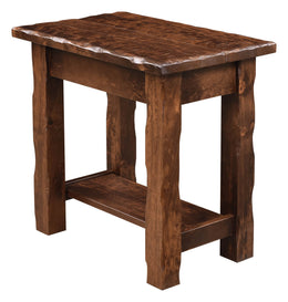 Amish Hand Hewn Chair Side Table