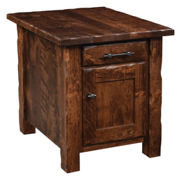Amish Hand Hewn End Table