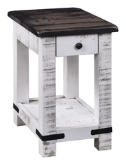 Amish Old Tymes Rustic Chairside Table in Brown Maple