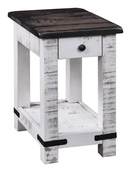Amish Old Tymes Rustic Chairside Table in Brown Maple
