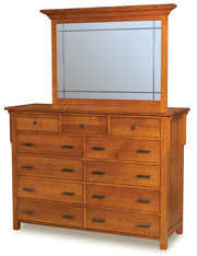 Amish Kingston Prairie 11-Drawer Dresser with Mirror