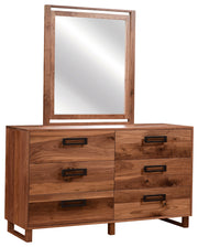 Amish Odessa Six Drawer Dresser with Mirror