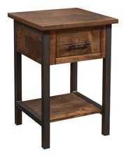 Amish Structura Rustic One Drawer Nightstand in Brown Maple