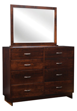 Amish Syracuse Eight Drawer Dresser with Mirror