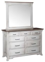 Amish Farmington Dresser with Mirror in Brown Maple