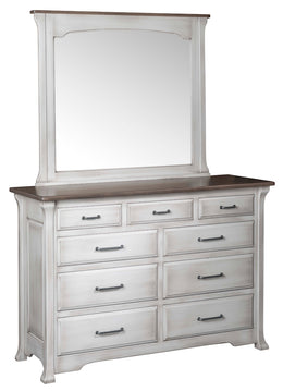 Amish Farmington Dresser with Mirror in Brown Maple