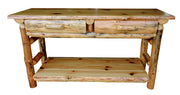 Amish Blue Ridge Rustic Pine Two Drawer TV Stand